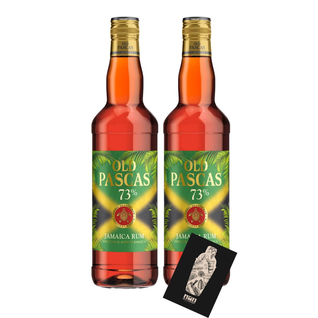 Old Pascas 2er-Set 73% vol. Jamaica Dark Rum 2x0,7l inkl. Mixcompany Postkarte- [Enthält Sulfite]