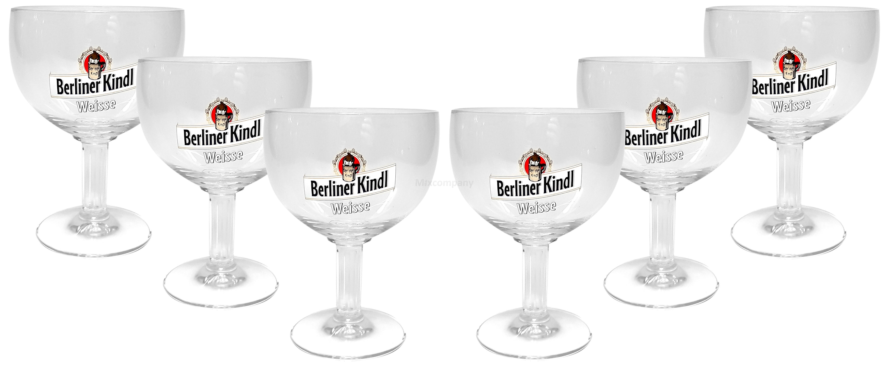 Berliner Kindl Weisse Pokal Glas Gläser-Set - 6x Pokalgläser
