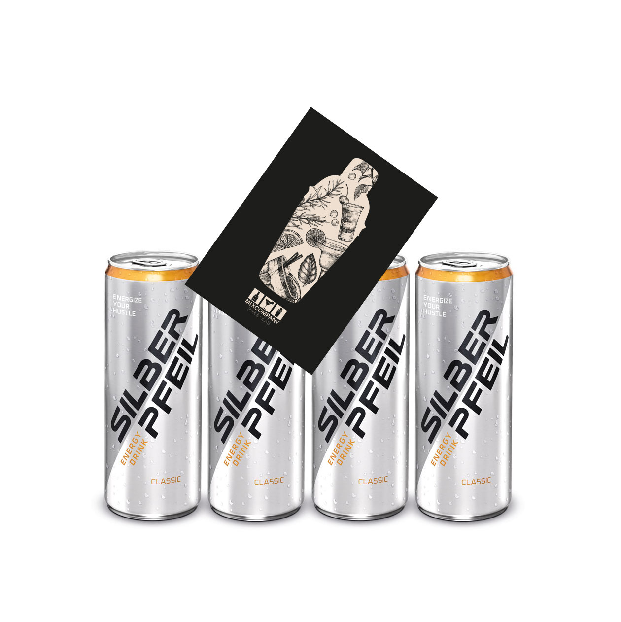 Silberpfeil 4er Set Energy Drink Classic Koffeinhaltiges Getränk 4x 0,25L inkl. Pfand EINWEG