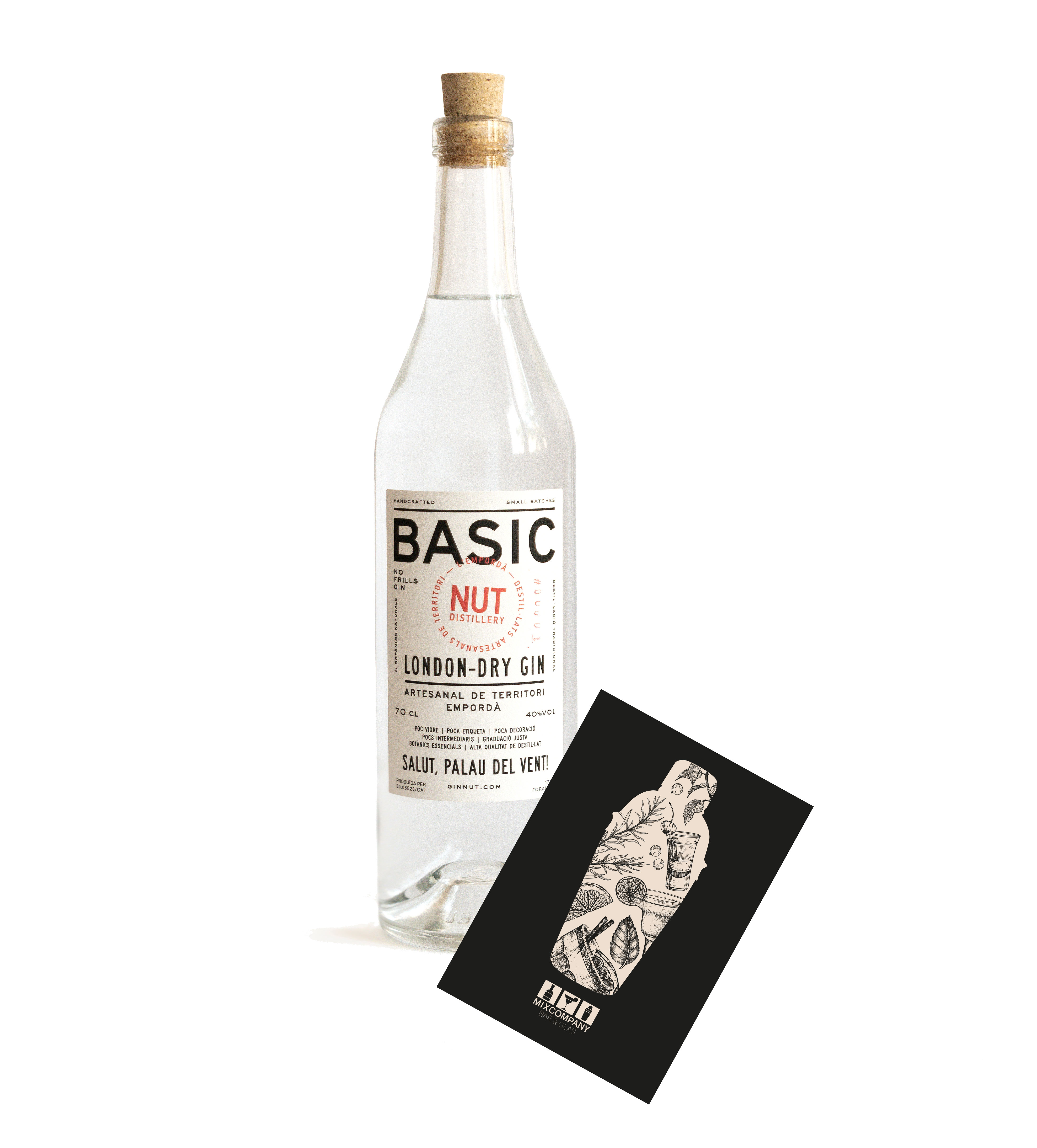 NUT Basic London Dry Gin 0,7L (40% Vol) NUT Distillery No Frills Gin 6 Botanicals- [Enthält Sulfite]
