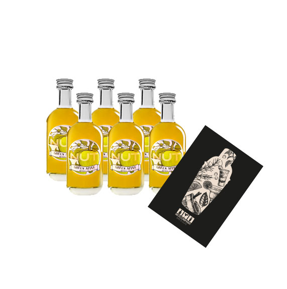 NUT 6er Set MINIATUR Blended Gin Green Apple 6x 50ml (40% Vol) Grüner Apfel Gin Miniatur NUT Distillery aus Spanien- [Enthält Sulfite]