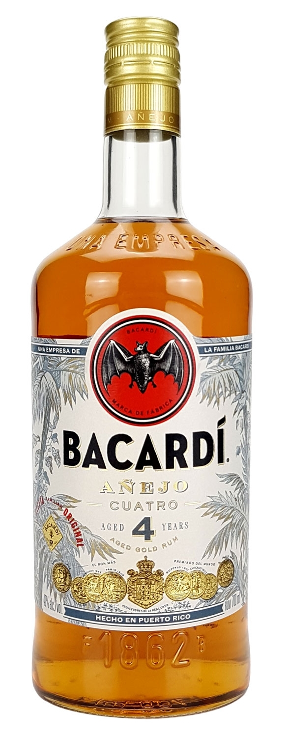 Bacardi Anejo Cuatro 0,7l 700ml (40% Vol) 4 Jahre Rum -[Enthält Sulfite]