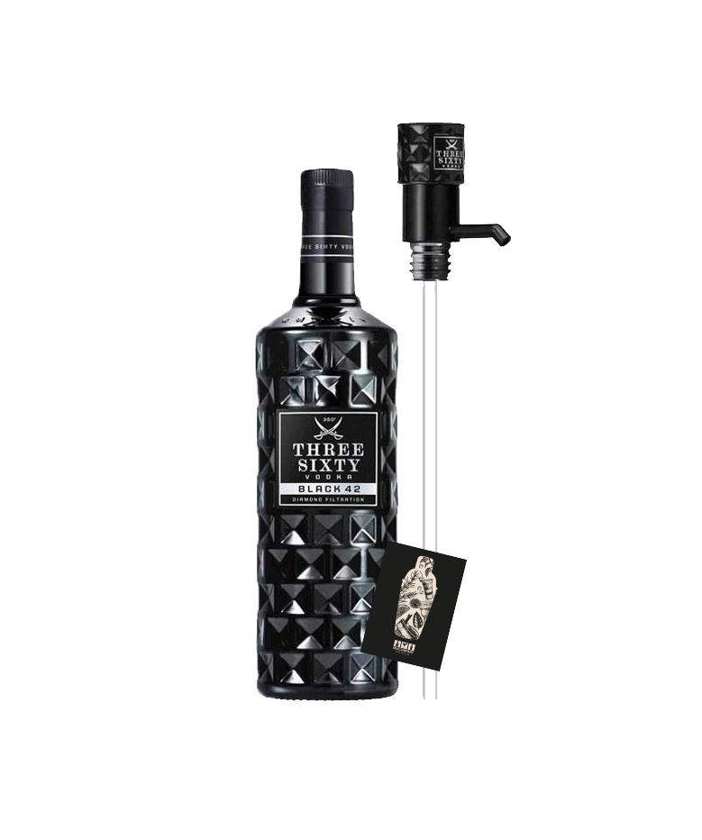 Three Sixty Vodka Black 3L (42 % Vol) + Pumpe- [Enthält Sulfite]