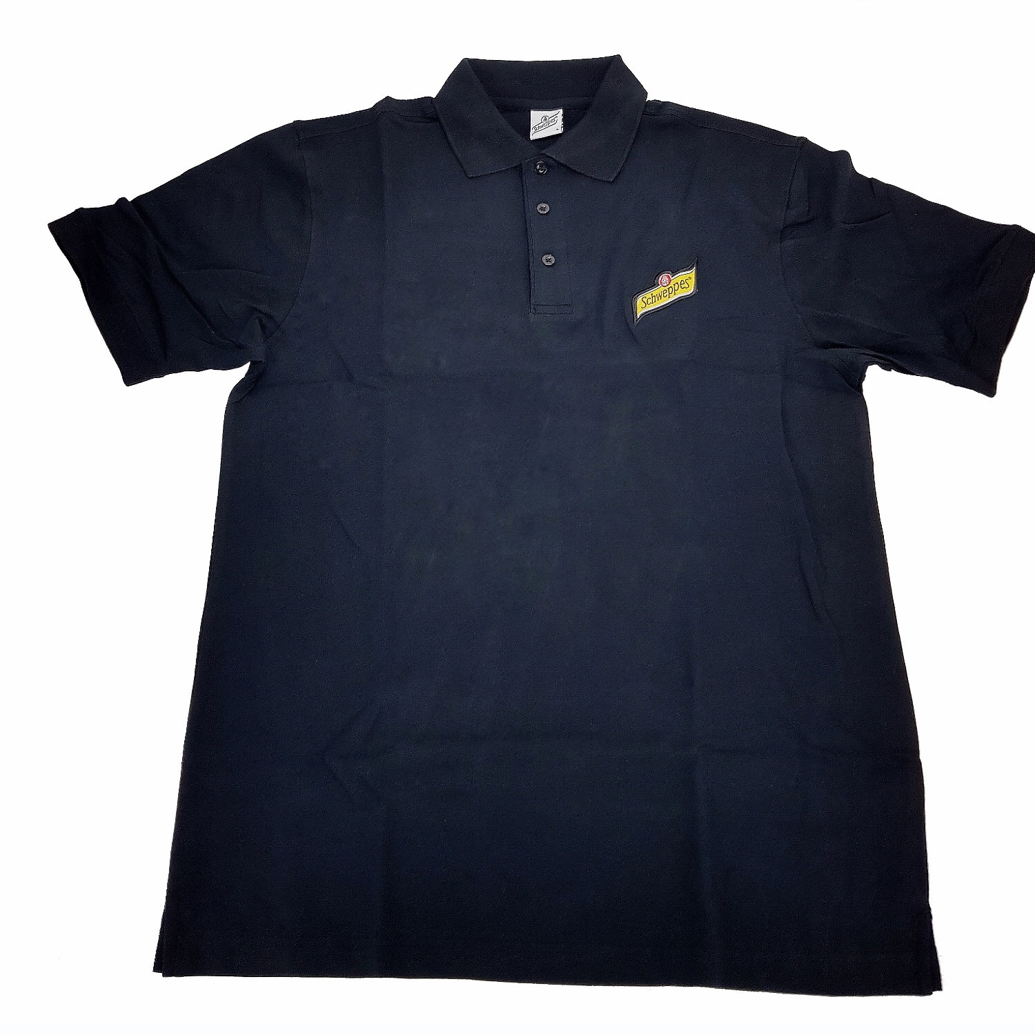 Schweppes Polohemd Poloshirt T-Shirt schwarz - Größe L (94 Baumw. / 6 Elasthan)