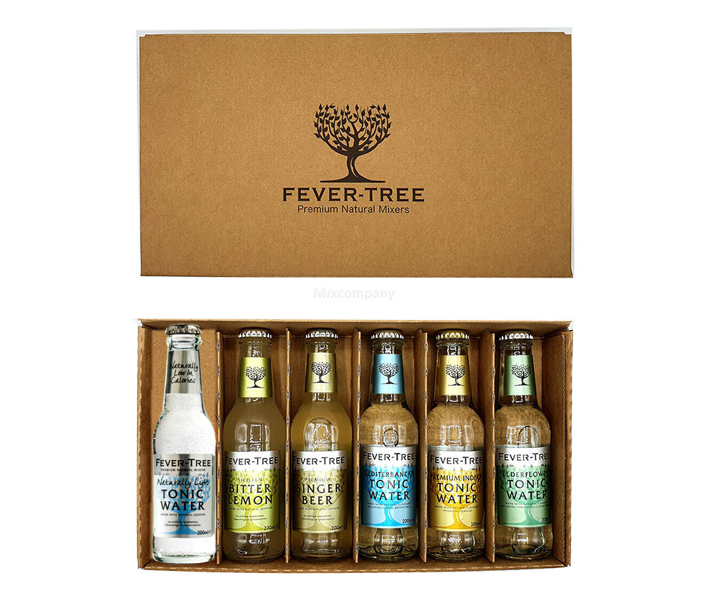 Fever-Tree 6er Set - Elderflower- , Dry-, Mediterranean-, Indian Tonic Water + Ginger Beer + Bitter Lemon - je 200ml inkl. Pfand MEHRWEG