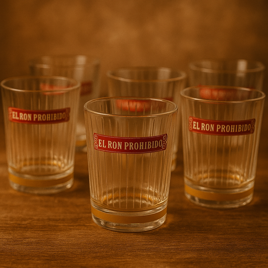 El Ron Prohibido Longdrinkgläser 6er-Set – Original Marken-Gläser im stilvollen Design, nicht geeicht