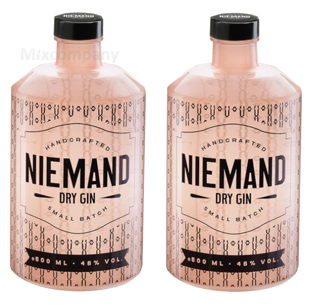 Niemand Handcrafted Dry Gin 0,5l 500ml (46% Vol) - 2er Pack Gin Tonic Ginliebhaber- [Enthält Sulfite]