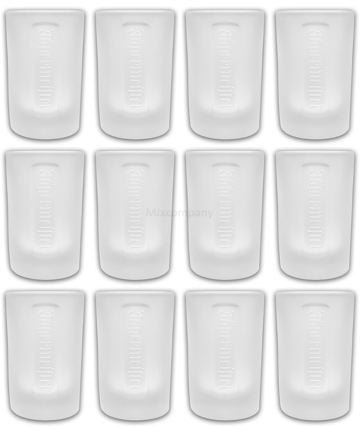 Jägermeister Shotglas Gläser-Set - 12x Shotgläser Milchglas weiss