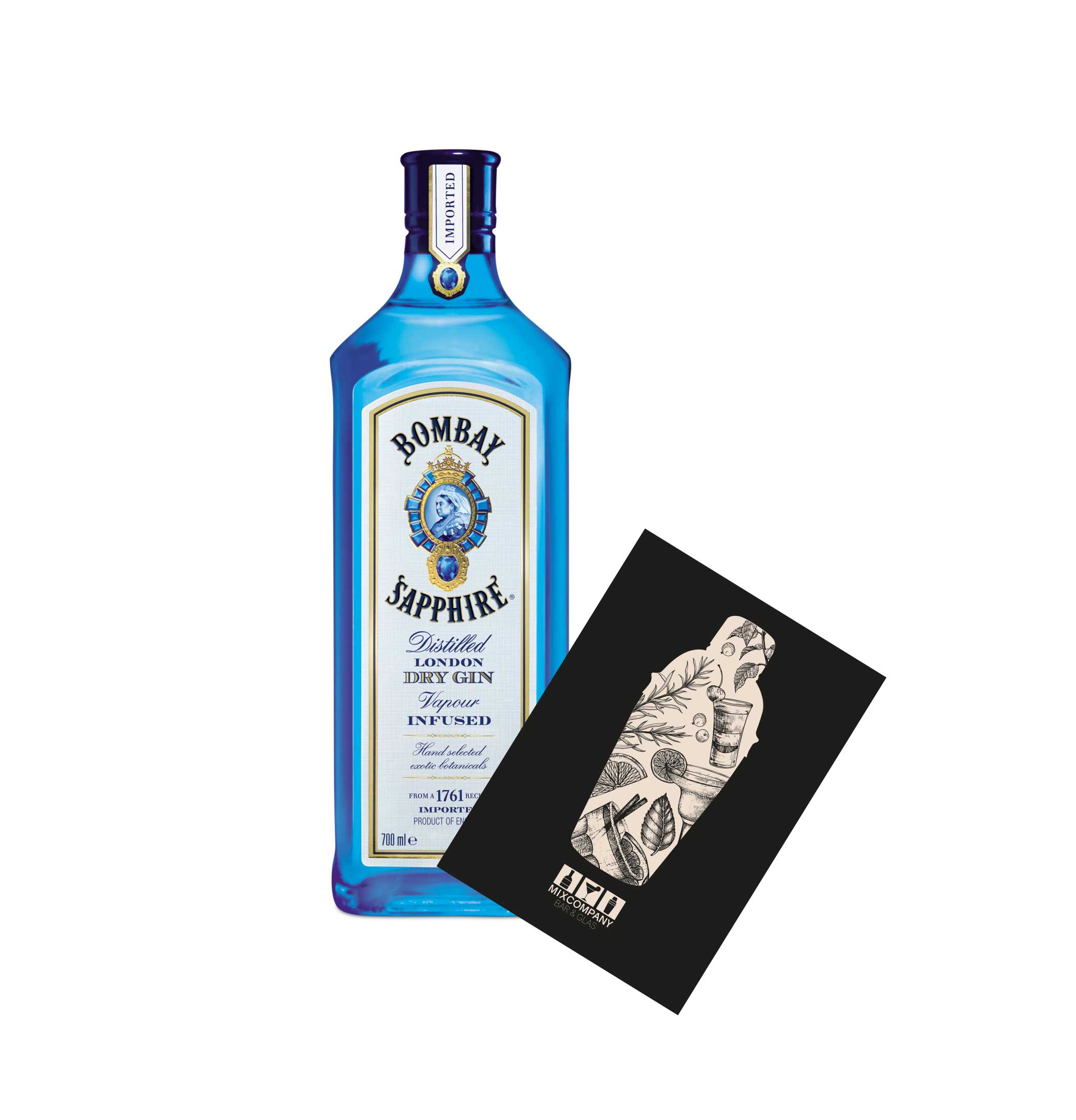 Bombay Sapphire Distilled London Dry Gin 0,7L (40% vol) Vapour infused- [Enthält Sulfite]