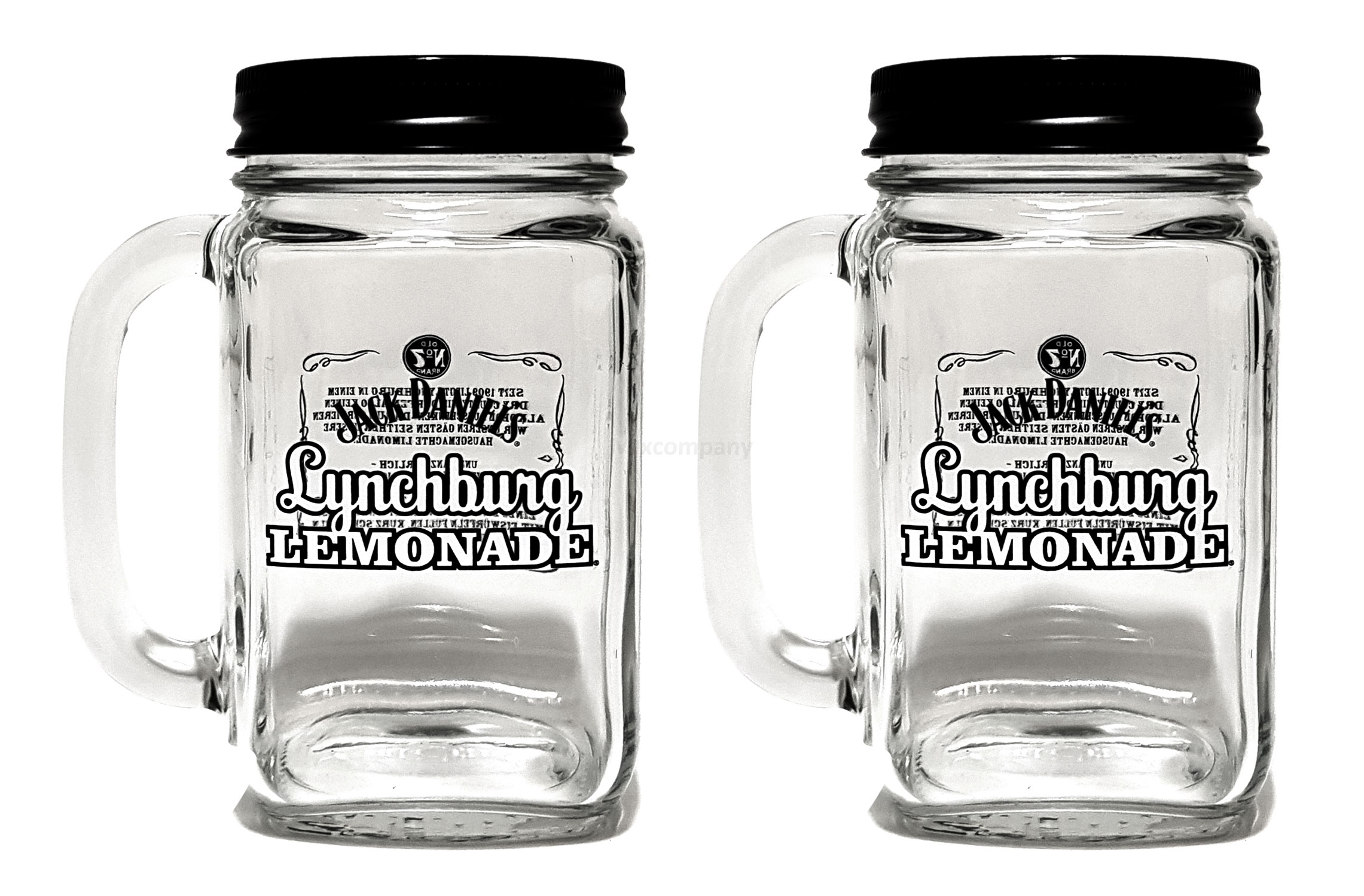 Jack Daniels Gläser Lynchburg Lemonaden Glas mit Deckel - 2er Set