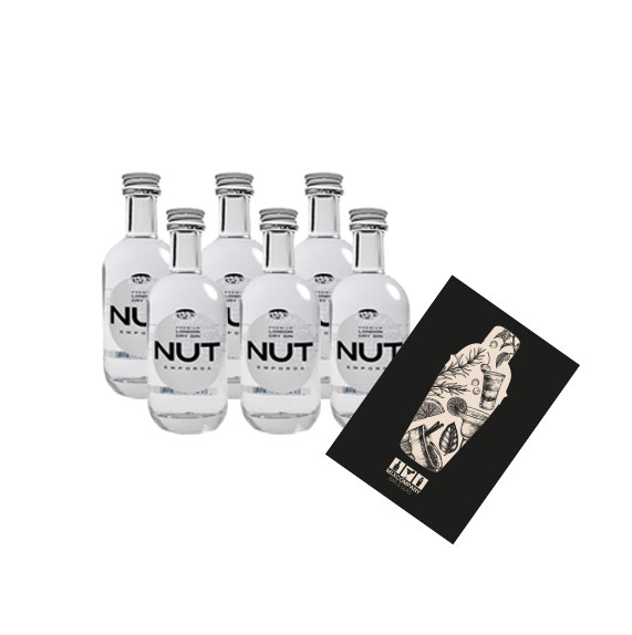 NUT 6er Set MINIATUR Emporda London Dry Gin 6x 50ml (45% Vol) 13 Botanicals Miniatur NUT Distillery aus Spanien- [Enthält Sulfite]