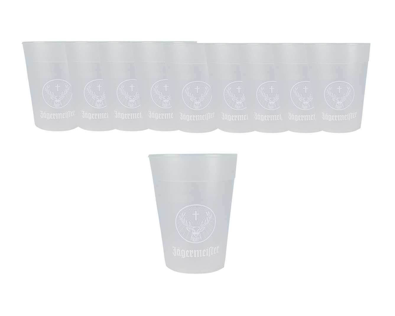 50er Jägermeister Becher Longdrink glas aus Kunststoff 50x Mehrwegbecher stabil und qualitätvoll