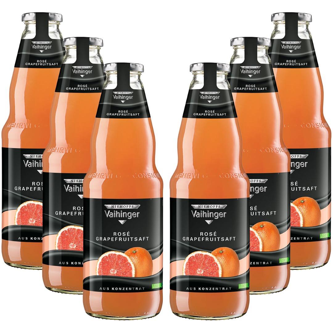 Vaihinger Rosé Grapefruitsaft 6x1L – Hochwertiger Grapefruitsaft, Vegan - inkl. Pfand MEHRWEG