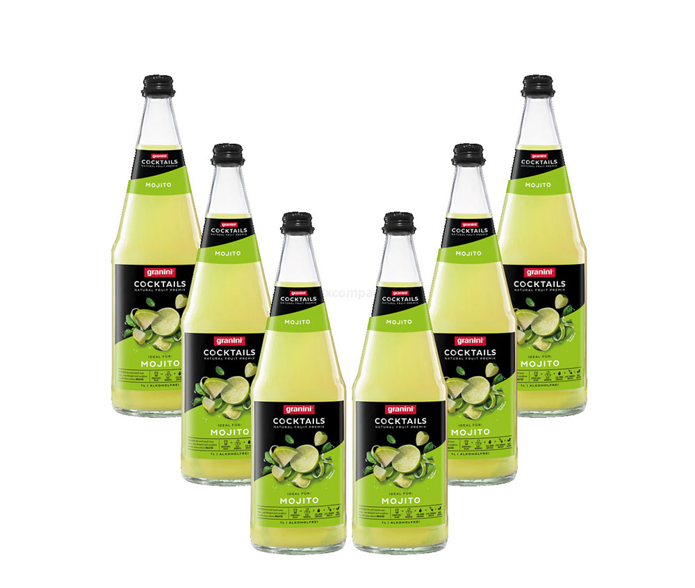 Granini Mojito - 6er Set Granini Alkoholfreier Cocktail - 6x Mojito Alkoholfrei 1L inkl. Pfand MEHRWEG