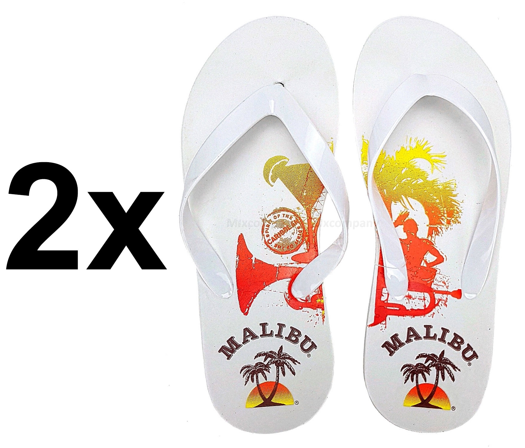 Malibu Flip Flops Zehentrenner weiß Aktion - 2 Paar Größe 40 100 % Kunsstoff