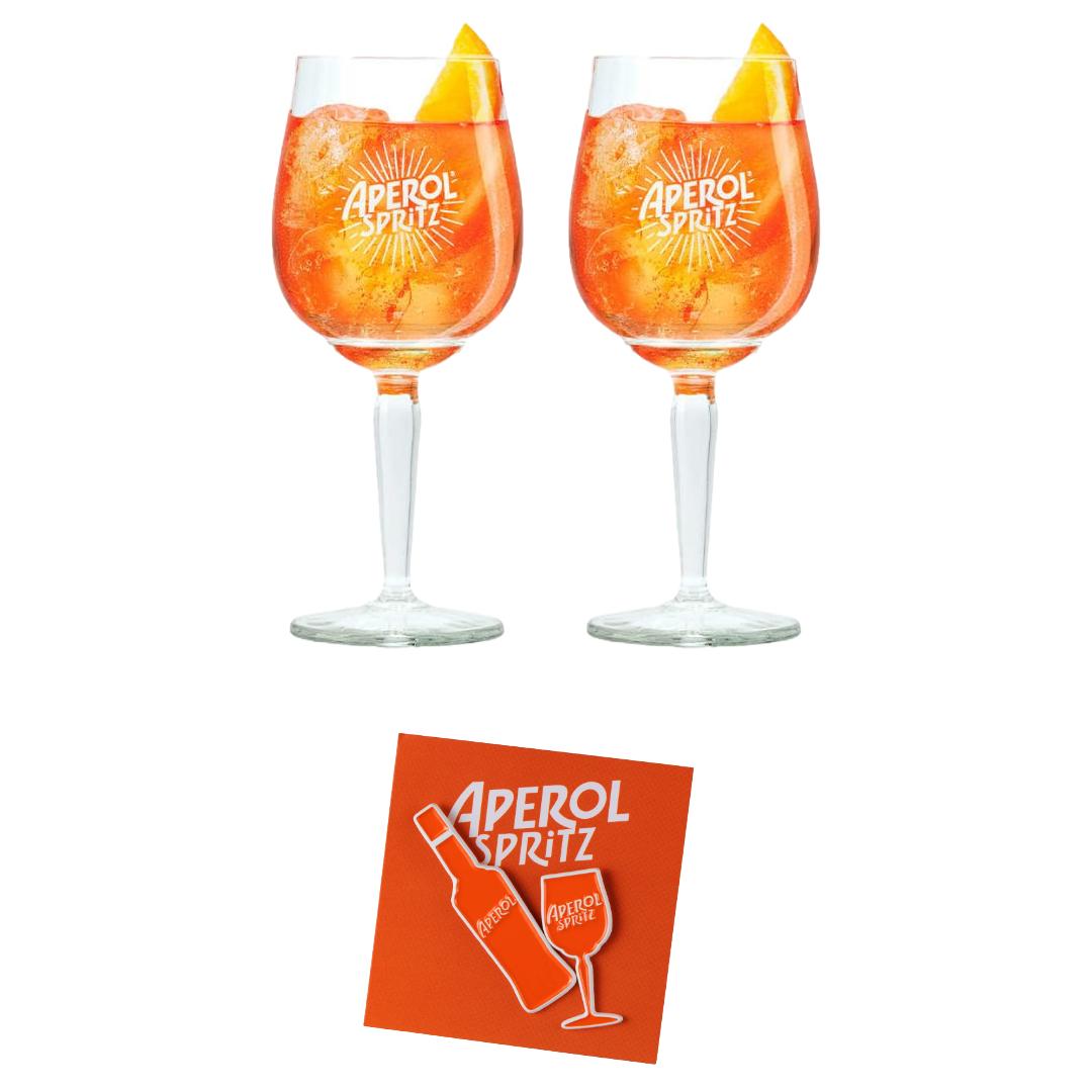 Aperol Spritz Duo-Set – 2 Gläser + 2 auffällige Pins im Set 