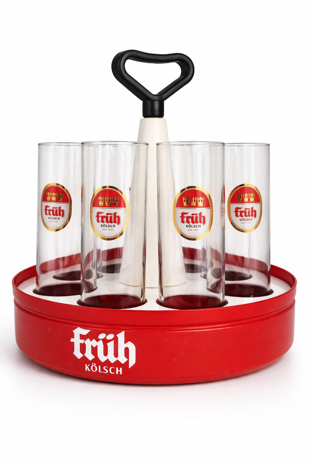 Früh Kölsch Kranz mit 8× Kölschgläsern 0,2 L – geeicht – Original Kölschstangen – Servierkranz komplett