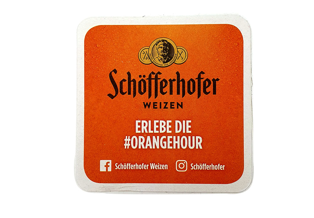 Schöfferhofer Weizen Bierdeckel in Orange - Untersetzer / Bierdeckel / Deckel / 70 er Paket