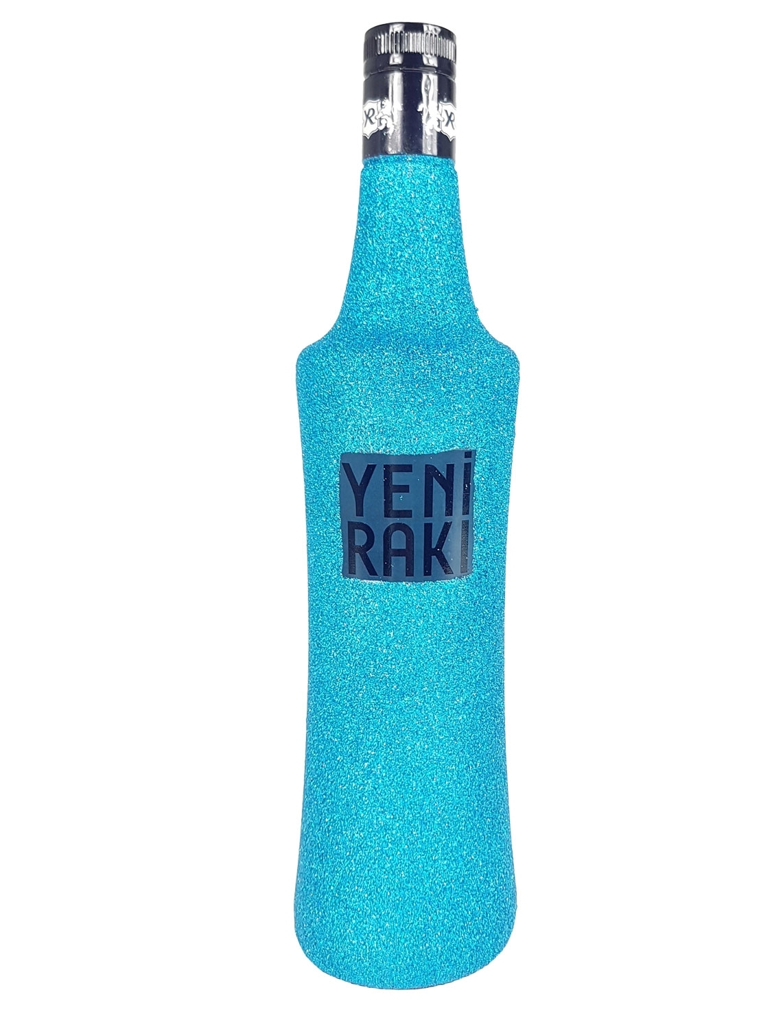 Yeni Raki 0,7l 700ml (45% Vol) Bling Bling Glitzerflasche in blau -[Enthält Sulfite]