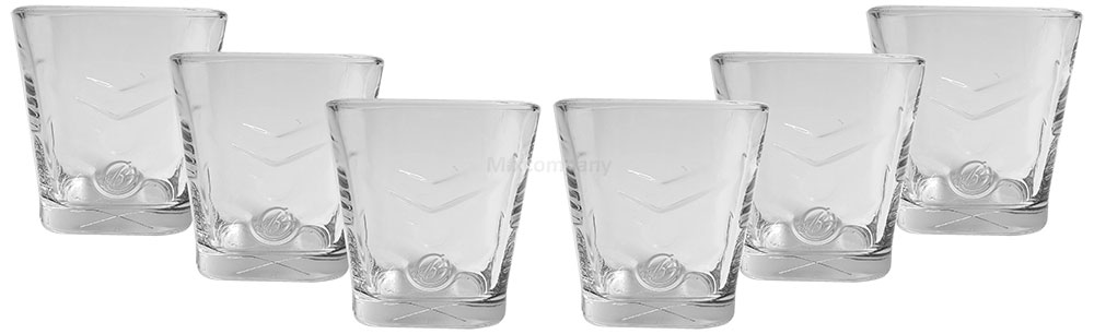 Ballantines Glas / Gläser Set - 6x Tumbler eckig Whiskyglas, eckige schwere Ausführung "Ballantines"2cl / 4cl