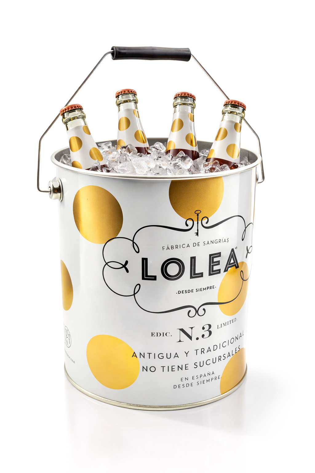 Lolea Sangria No.3 Flaschenkühler – Original Getränkekühler in Weiß mit Henkel