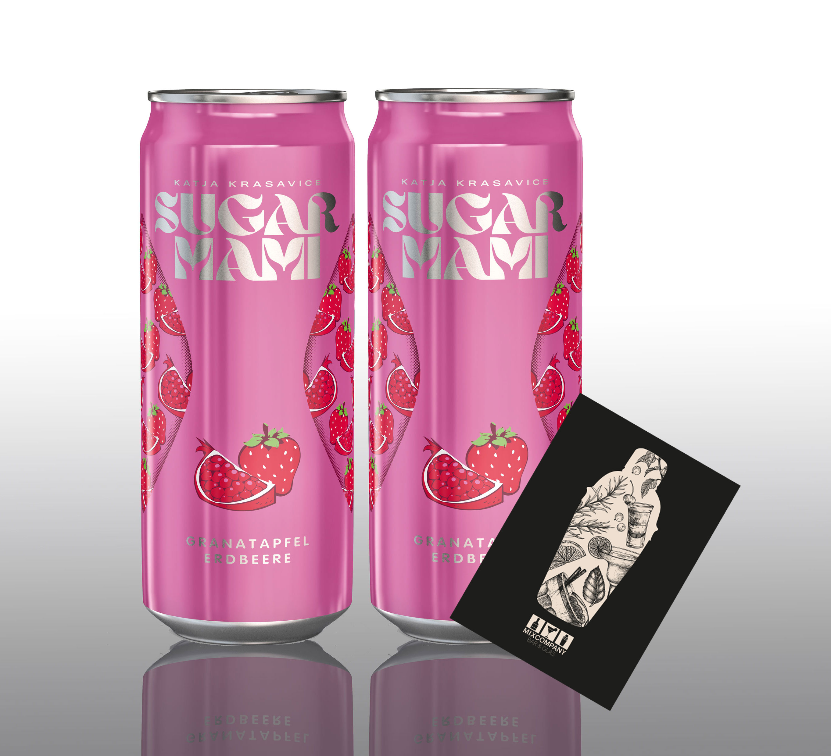 Sugar Mami 2er Set Granatapfel Erdbeere 2x 0,33L Katja Krasavice Pomegranate Strawberry inkl. Pfand EINWEG