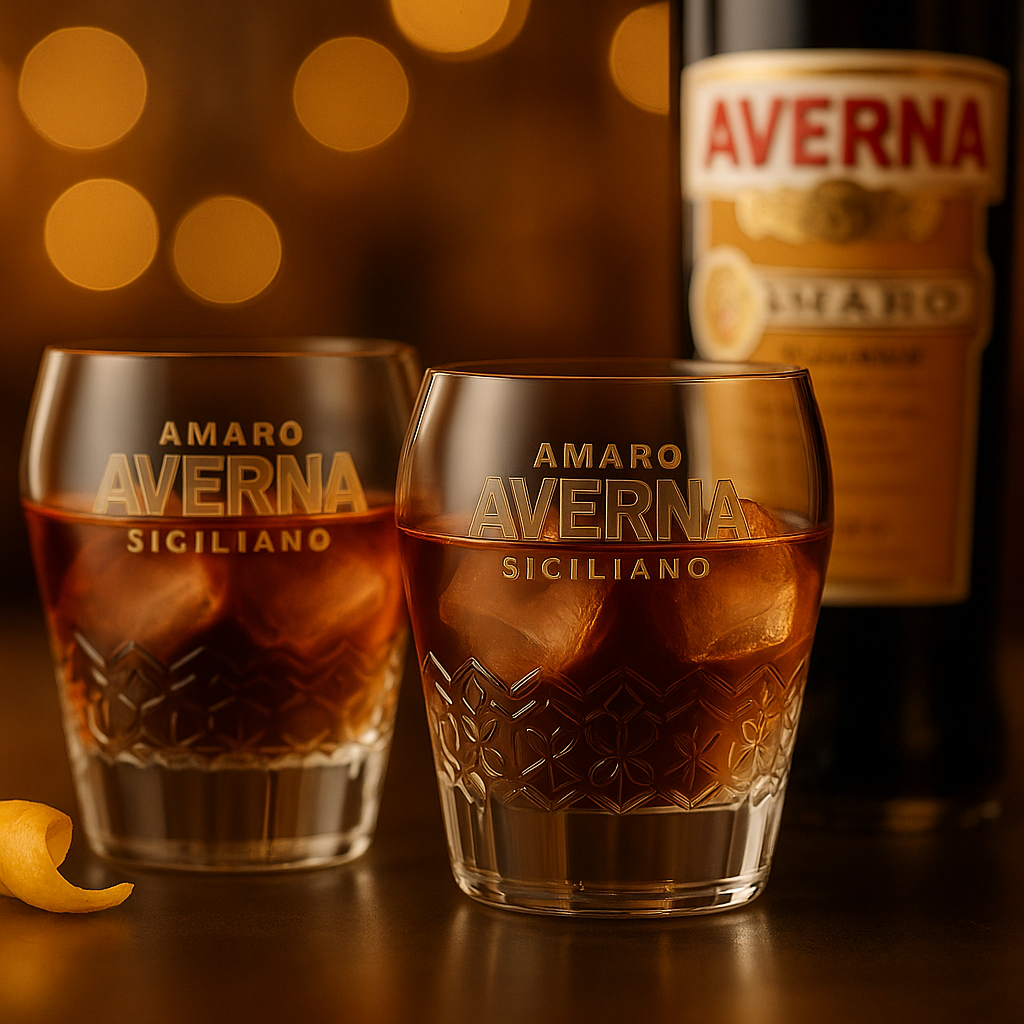 Averna Shotglas 2er-Set – Original Tumbler im neuen Design mit Reliefmuster & 2-cl-Eichung – Hochwertige Likörgläser für Amaro, Digestif & Aperitif