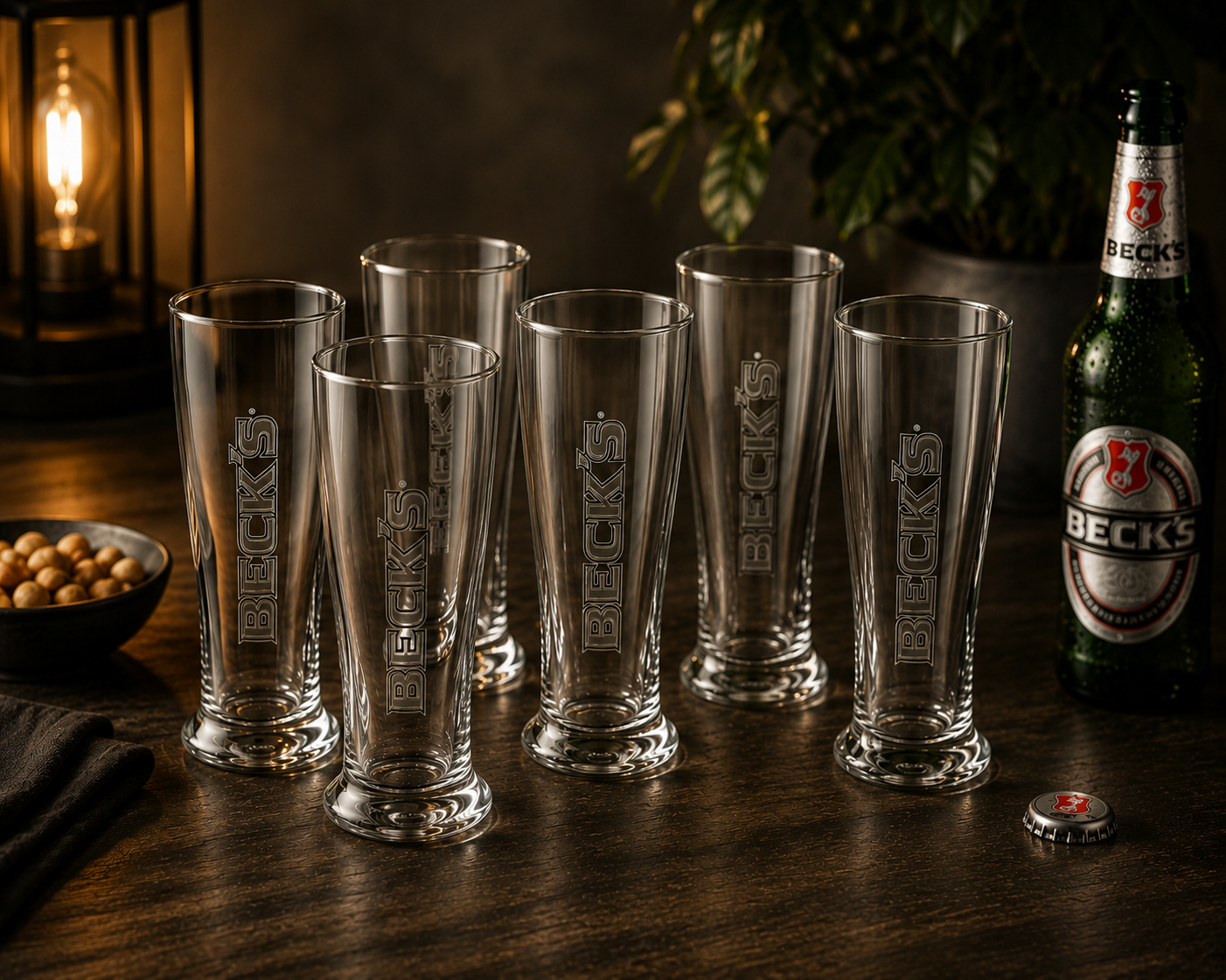 BECK'S Biergläser 0,3 l geeicht 6er Set
