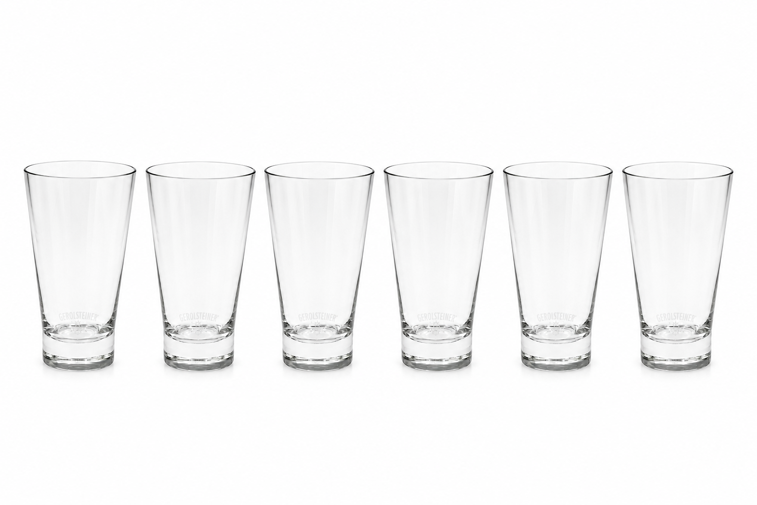 Gerolsteiner Trinkgläser 6er Set – Hochwertige Wassergläser mit Gerolsteiner Logo | Klare Gläser für Wasser, Softdrinks und Longdrinks