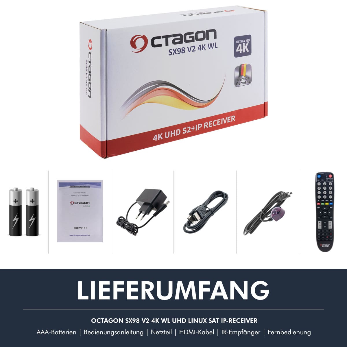 Octagon SX98 V2 4K WL UHD Linux 1x DVB-S2 Sat IP-Receiver