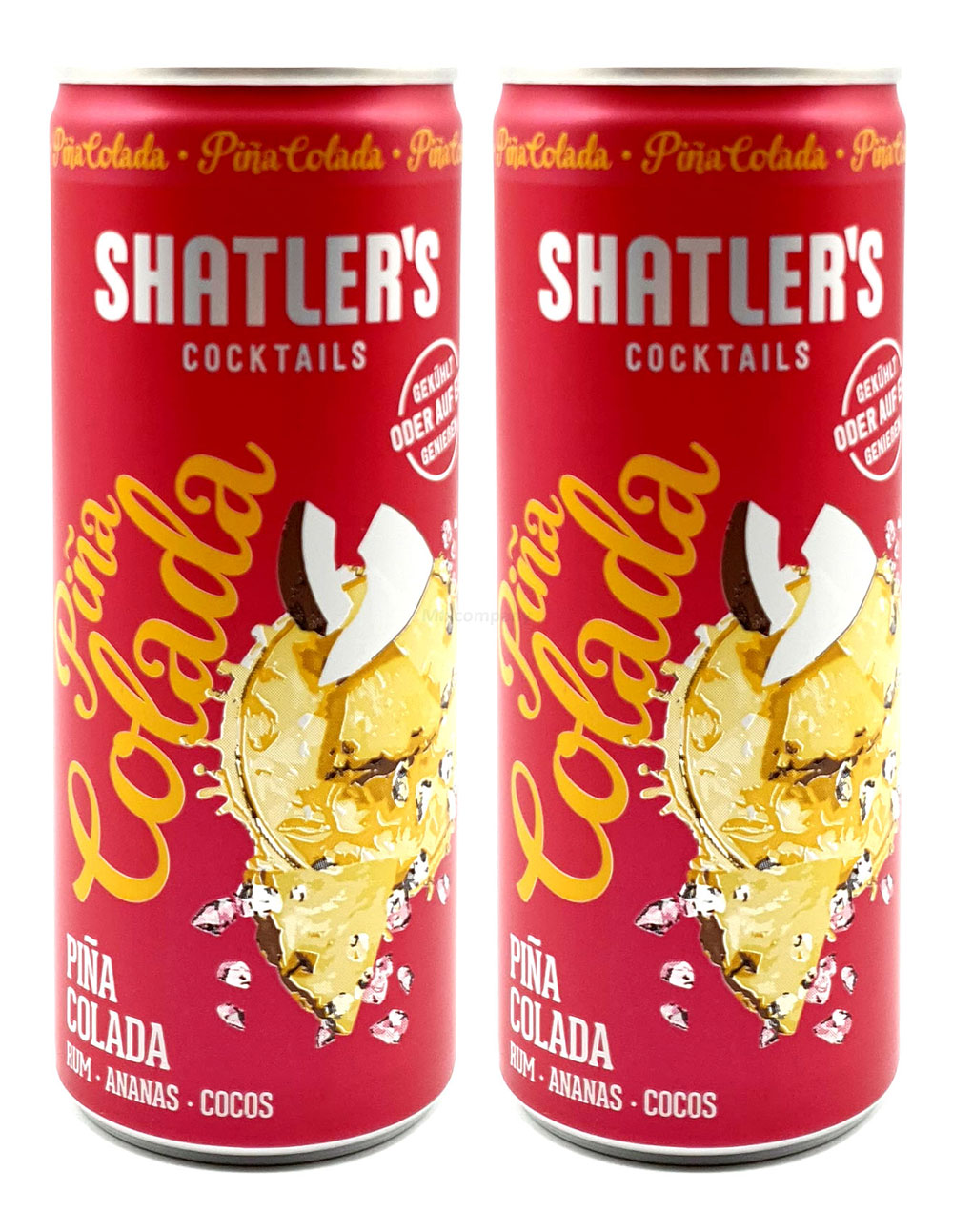 Shatlers Cocktail - 2er Set Shatlers Pina Colada 0,25L (10,1% Vol) inklusive Pfand EINWEG - Shatlers Cocktail - Ready to Go- [Enthält Sulfite]