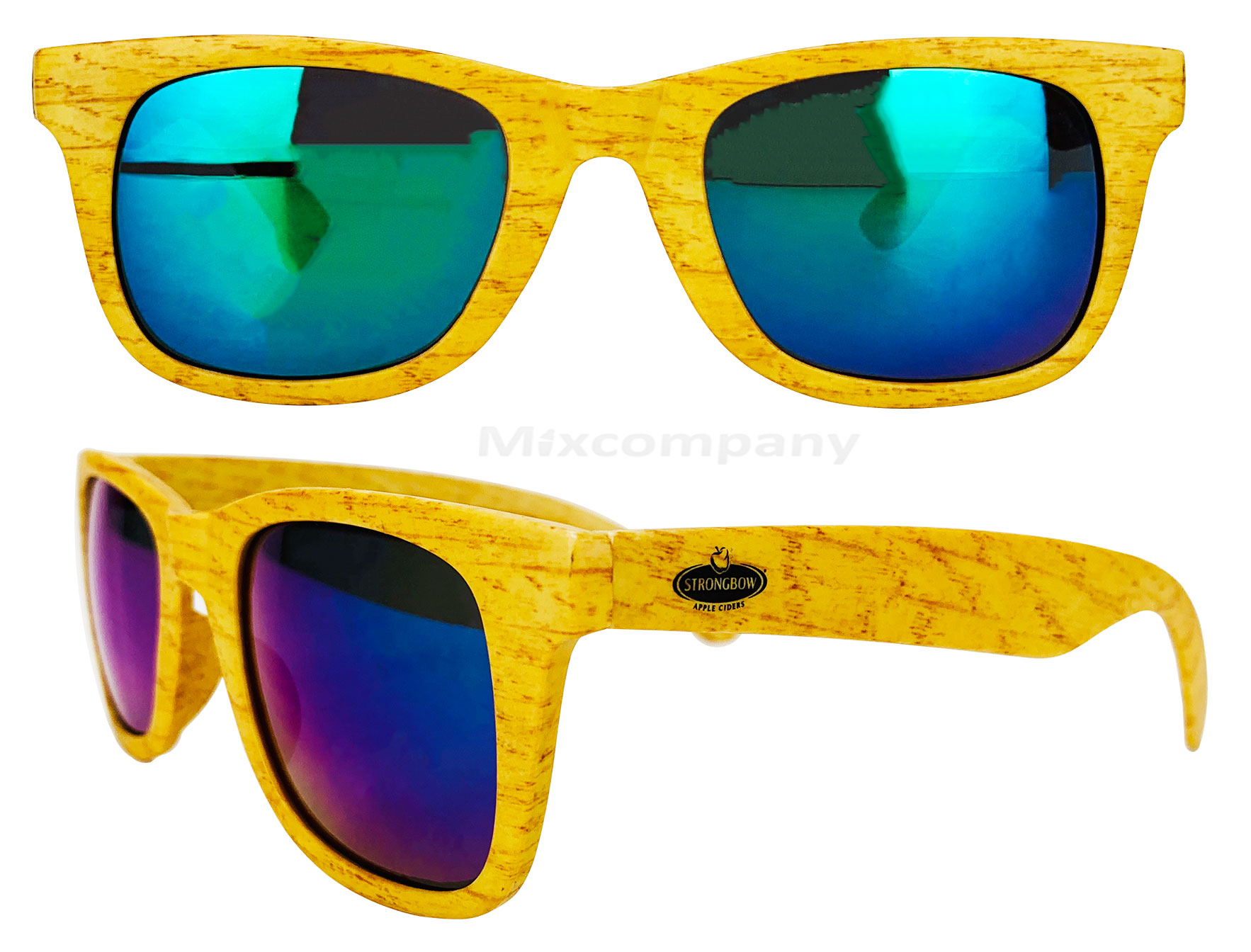 5x Strongbow Appel Nerd 5x Sonnenbrille holz Unisex Retro Vintage Style Party Festival Bar