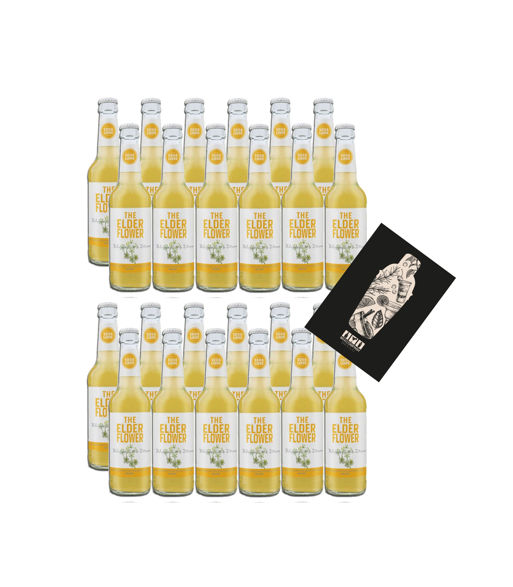 Soda Libre 1 Kiste MHD WARE 24x0,33L Holunderblüte 24er Set The Elderflower inkl. Pfand MEHRWEG Mindesthaltbarkeit überschritten 3,42- Pfand sind im Preis inbegriffen