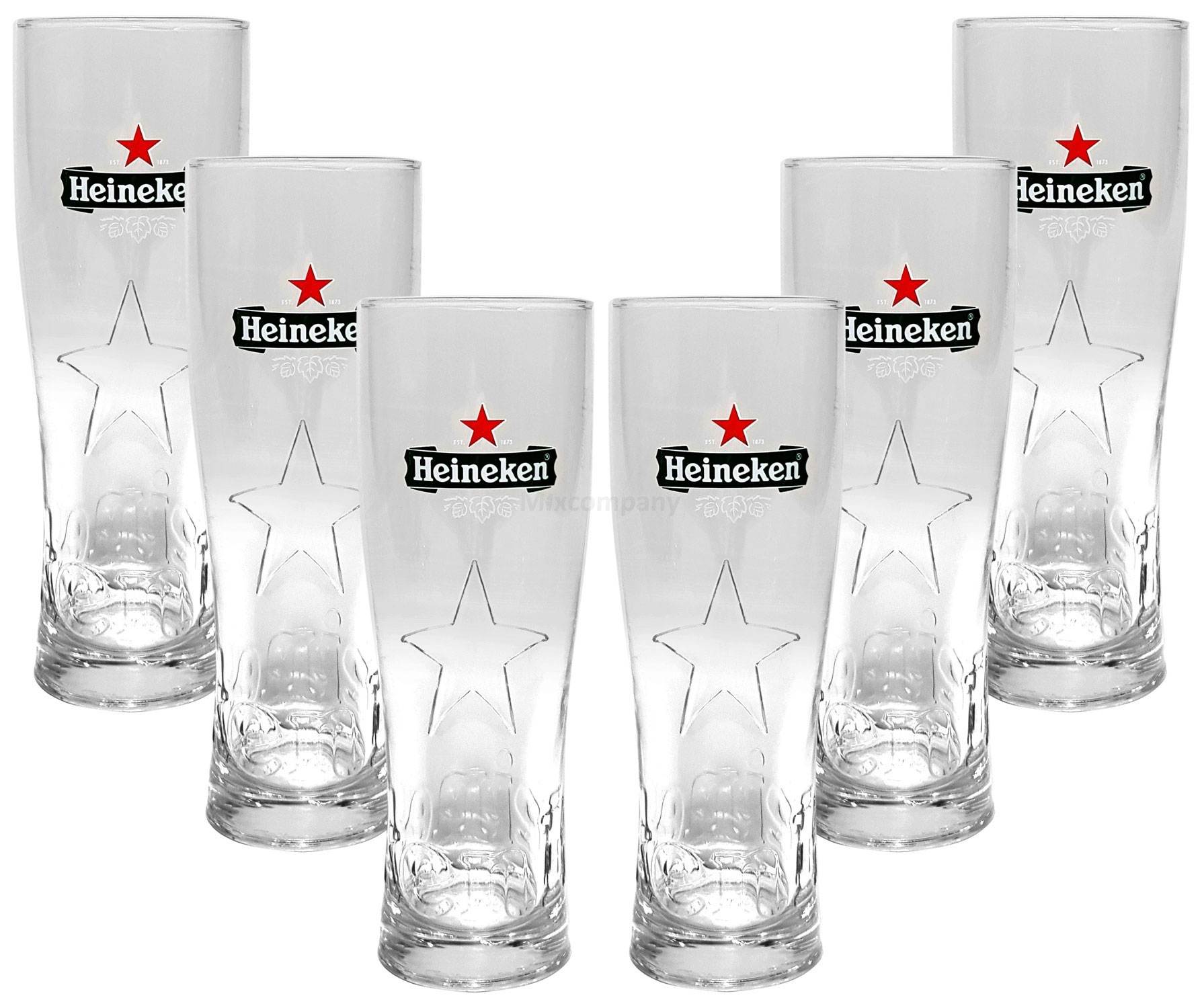 Heineken Bier 0,25 Glas Gläser Set - 6x Gläser 0,25 GEEICHT Champions League