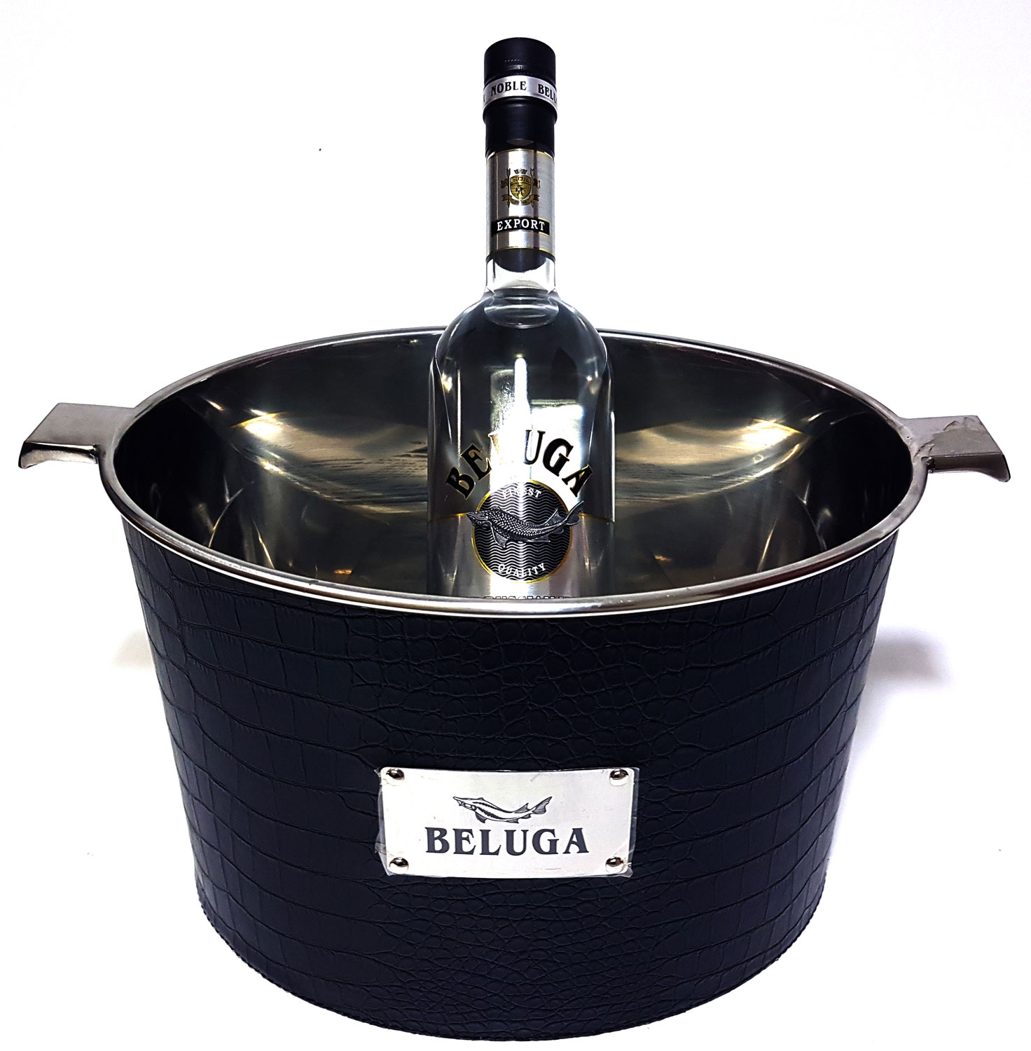 Beluga Set - Beluga Vodka 0,7l 700ml (40% Vol) + Flaschenkühler / Eisbox / Eiskübel