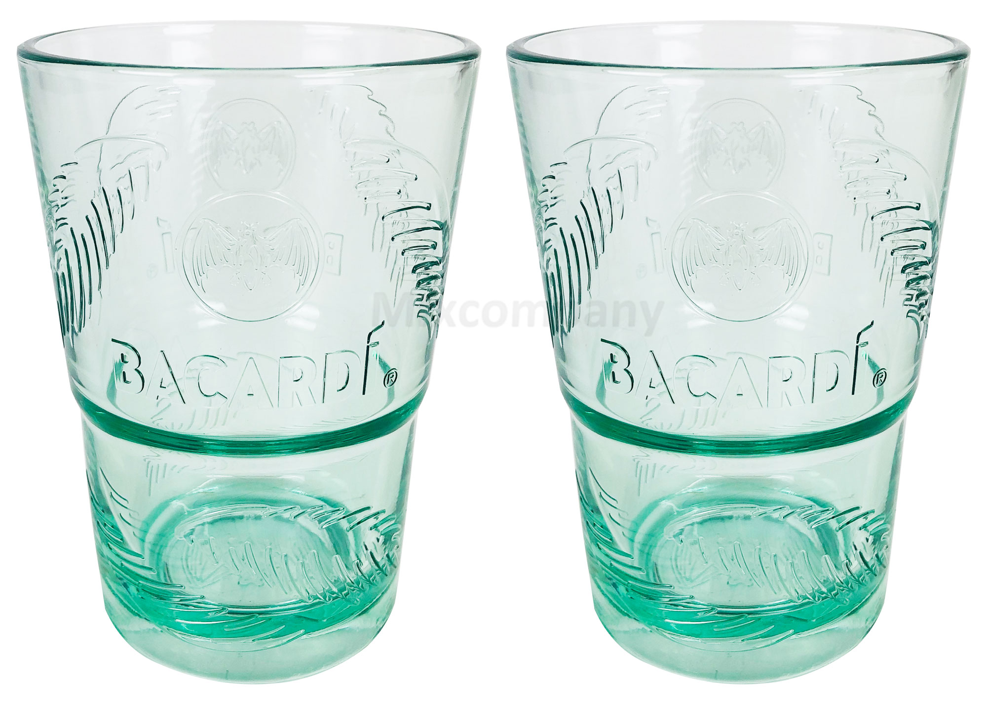 Bacardi Rum Glas Gläser Set - 2x Gläser Mojito Longdrinkglas Cuba Libre Cocktail Bar