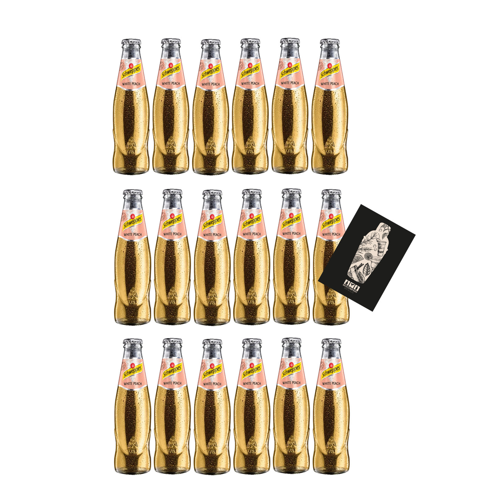 Schweppes White Peach 18er Set Pfirsich Softdrink 18x 0,2L inkl. Pfand MEHRWEG