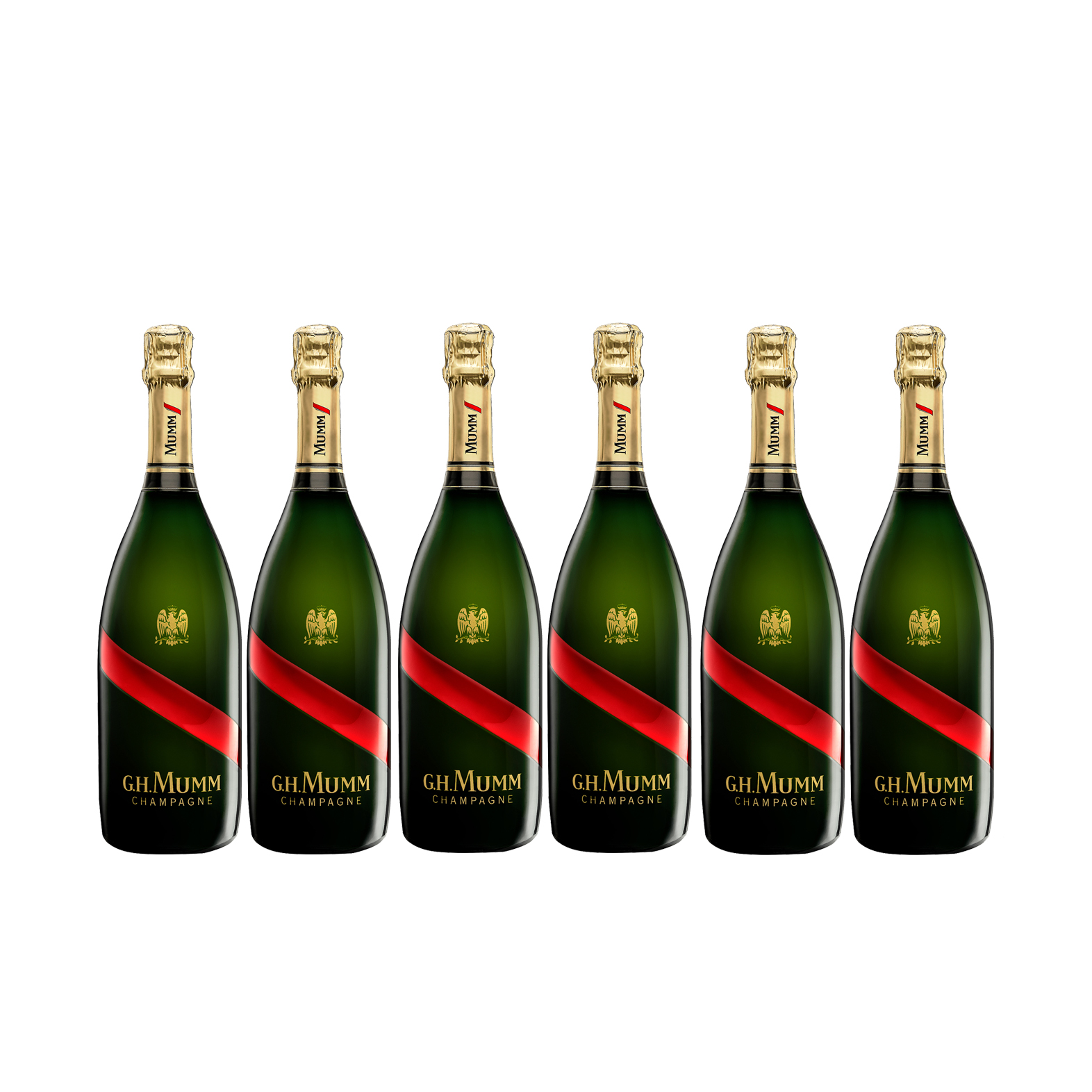 G.H. Mumm Champagner 6er Set Cordon Rouge 0,75L (12% Vol)- [Enthält Sulfite]