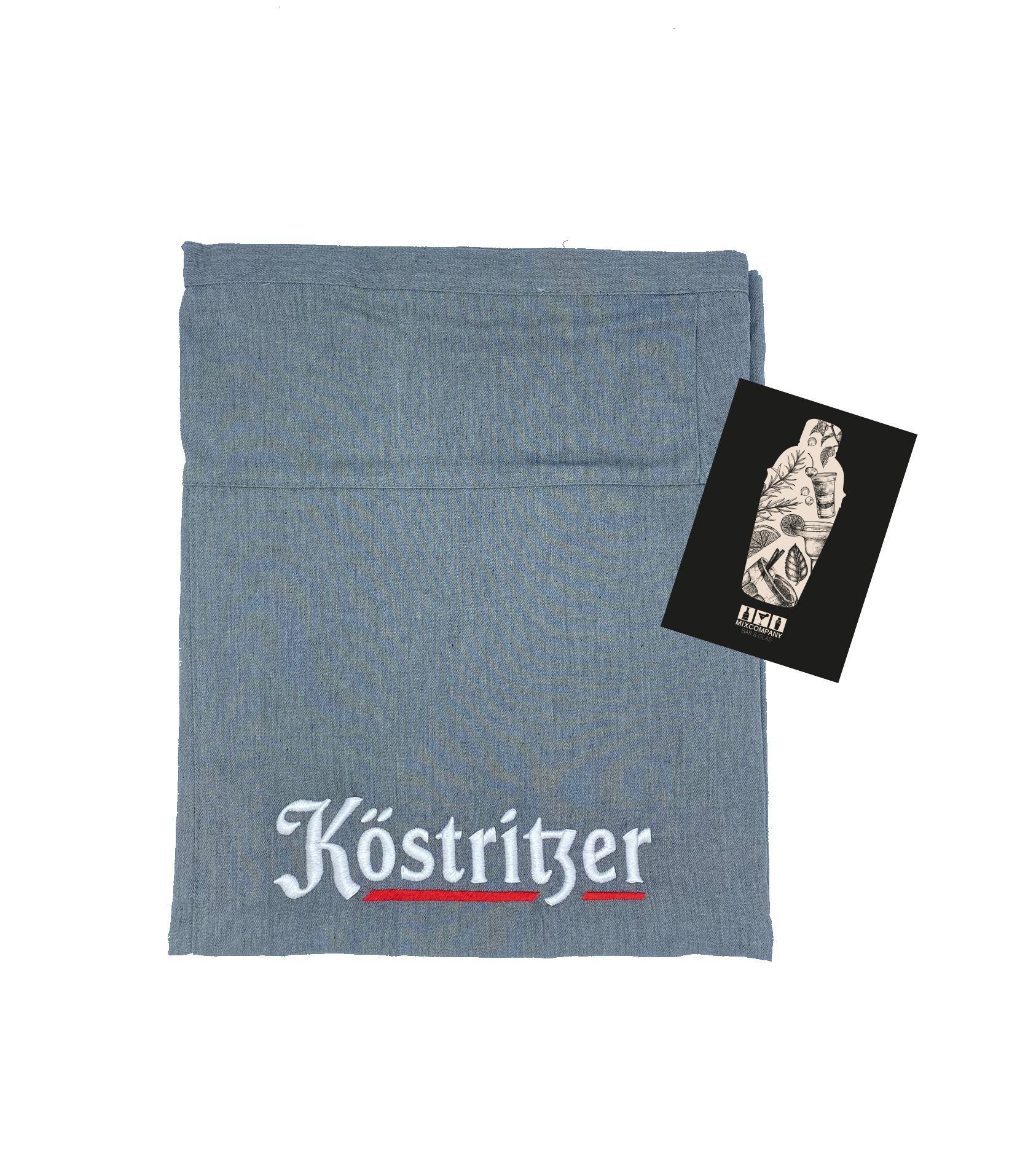 Köstritzer Kellner Bier Glas apron Schürze grau Size 110 x 65 cm 65% Polyester 35 % Baumwolle