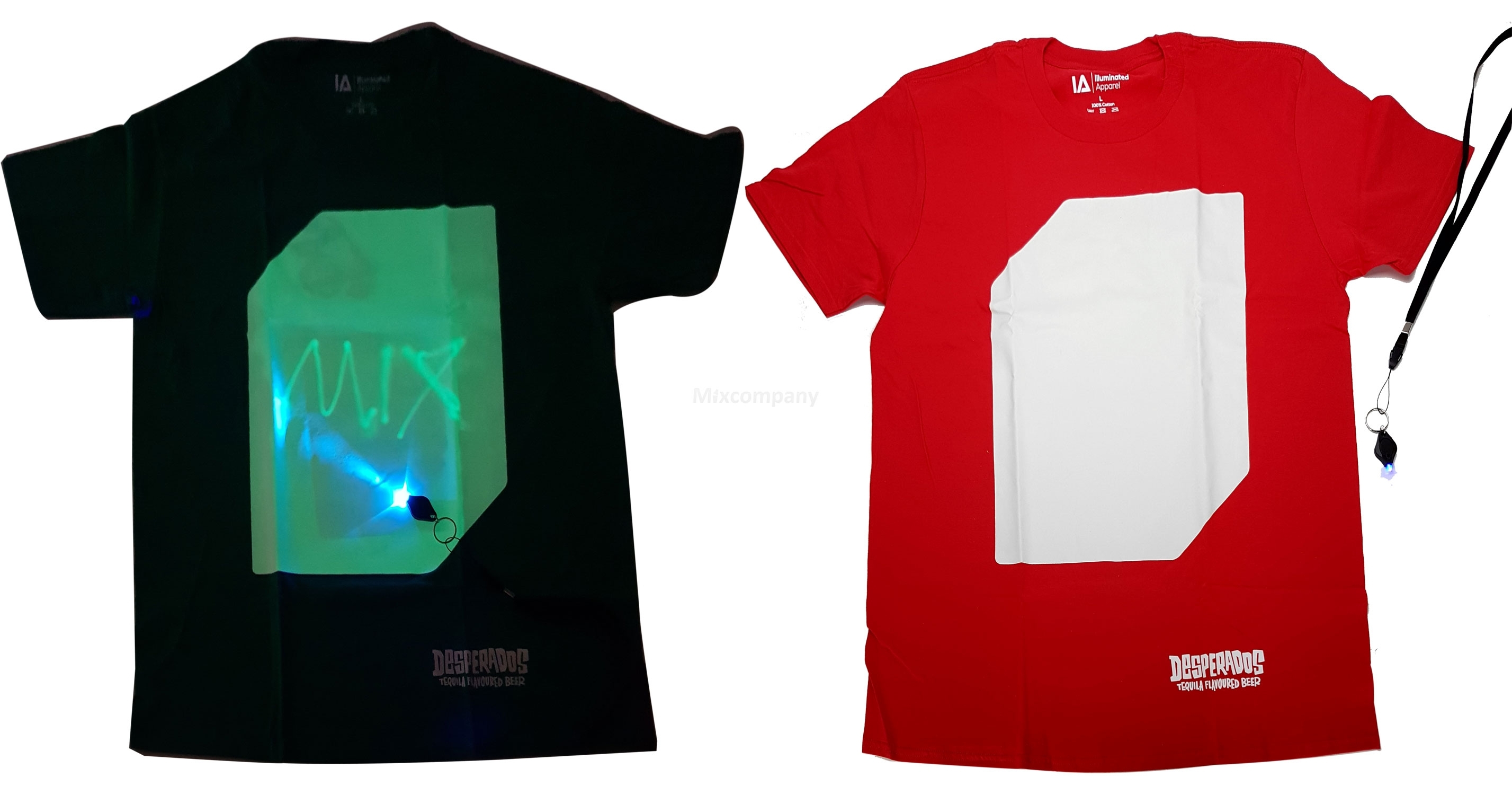 Desperados T-Shirt beleuchtet mit UV Licht - rot - 100 Prozent Baumwolle - Größe L