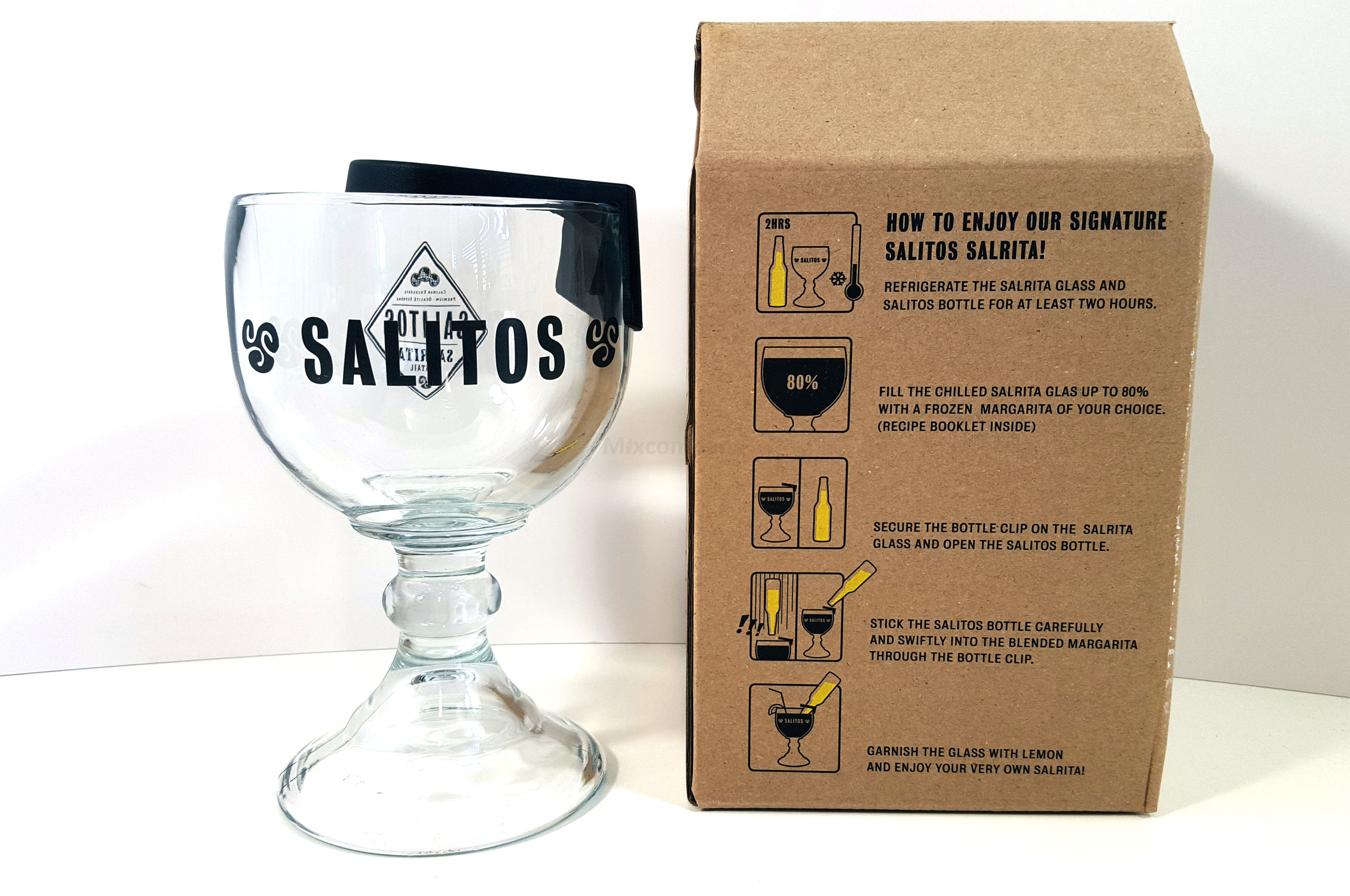 Salitos Glas Salitos Salrita Ballon Glas 1 Stück Pokal + Flaschen Halterung
