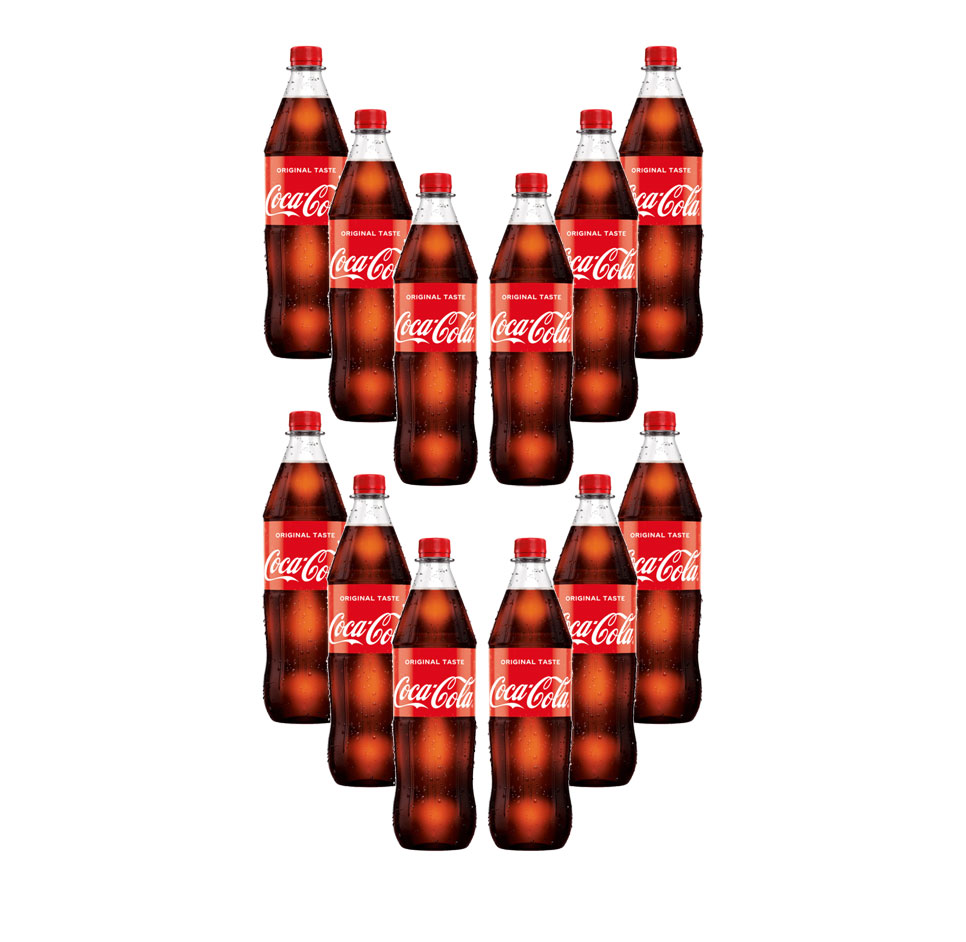 Coca Cola 12er Set Cola 12x 1L inkl. Pfand MEHRWEG