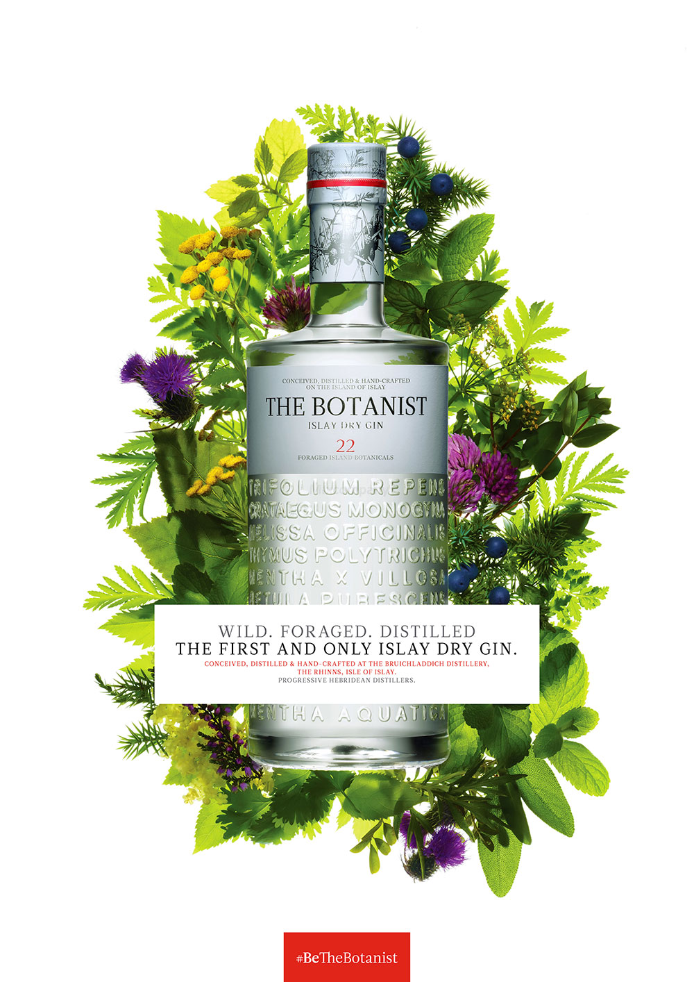 Botanist Gin Geschenkset - The Botanist Islay Dry Gin 0,7l (46% Vol) + 2x Longdrinkgläser + Blumentopf / Pflanzkübel aus Metall mit Logo