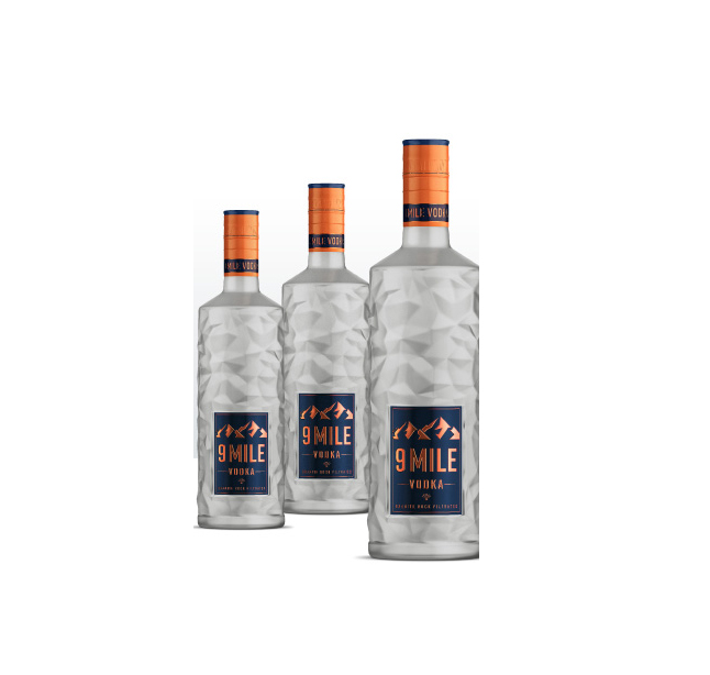 9 Mile Vodka Magnum Wodka 3l (37,5% Vol) mit Pumpe 3000ml Flasche- [Enthält  Sulfite] | 11588