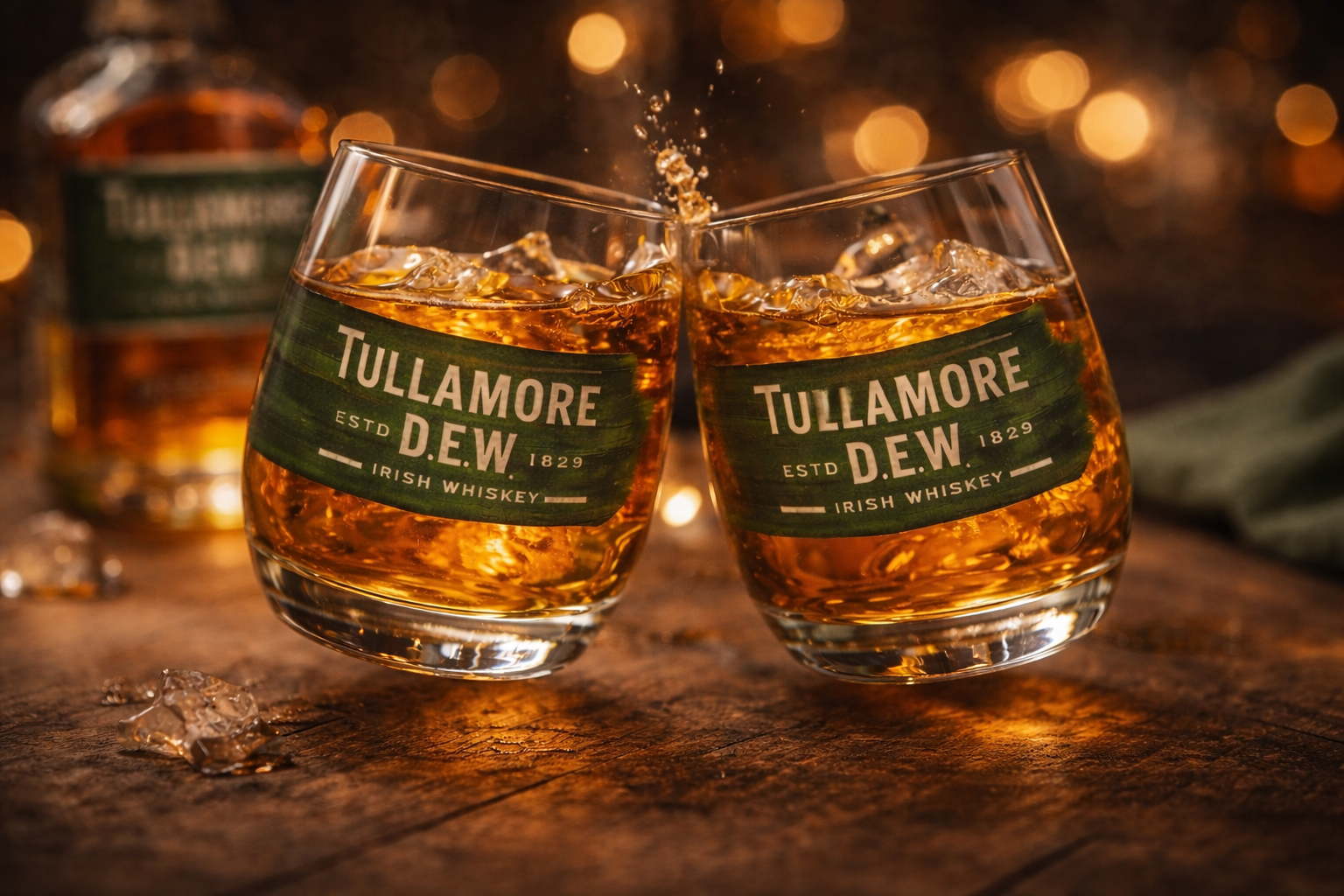 Tullamore D.E.W. Whisky Gläser 6er Set – Original Irish Whiskey Tumbler – Shortdrink Glas mit Logo – Bar- & Genussgläser für Whiskey, Bourbon & Cocktails