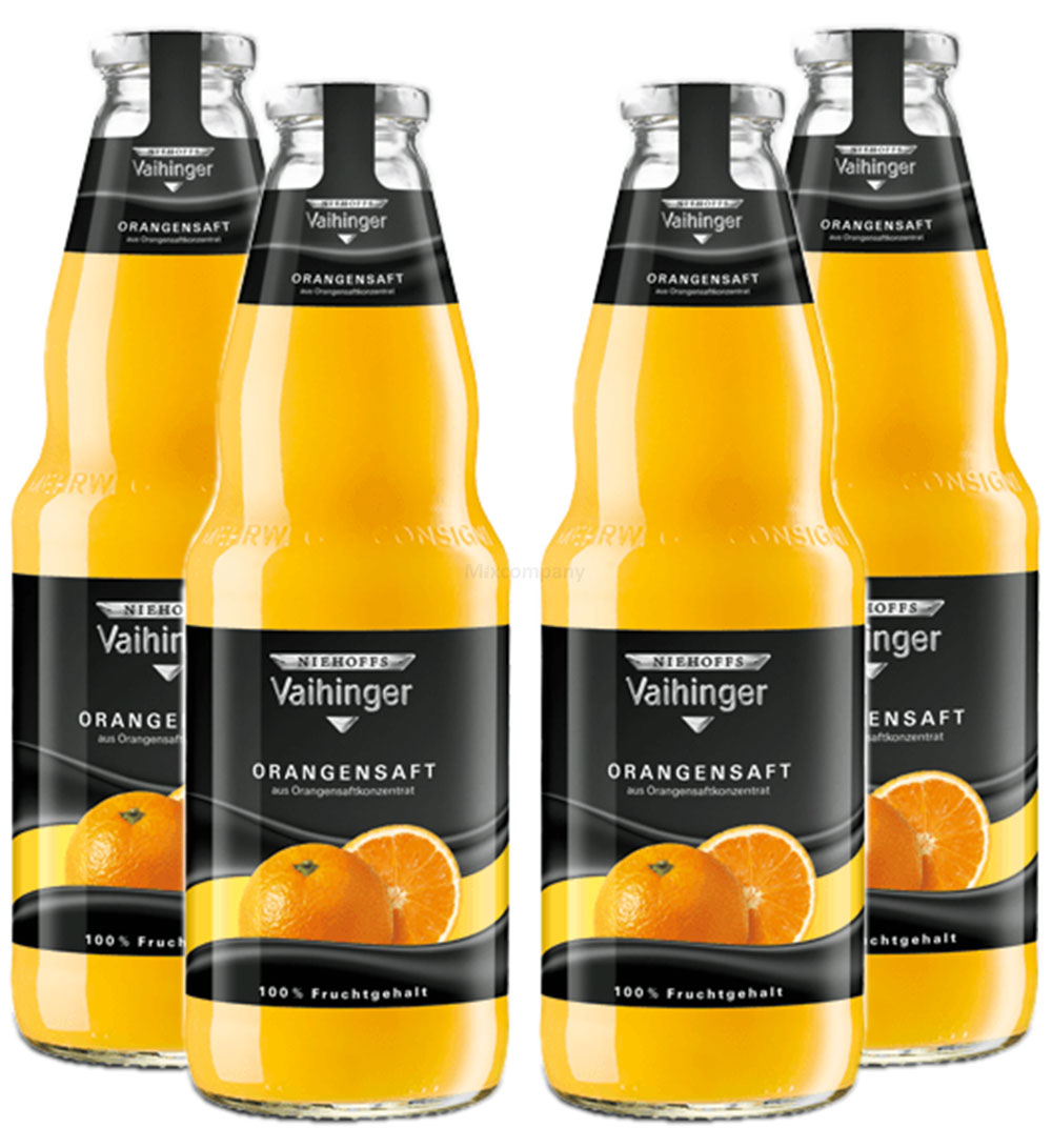 Niehoffs Vaihinger Orangensaft 1L TWO - 4er Set inkl. Pfand MEHRWEG